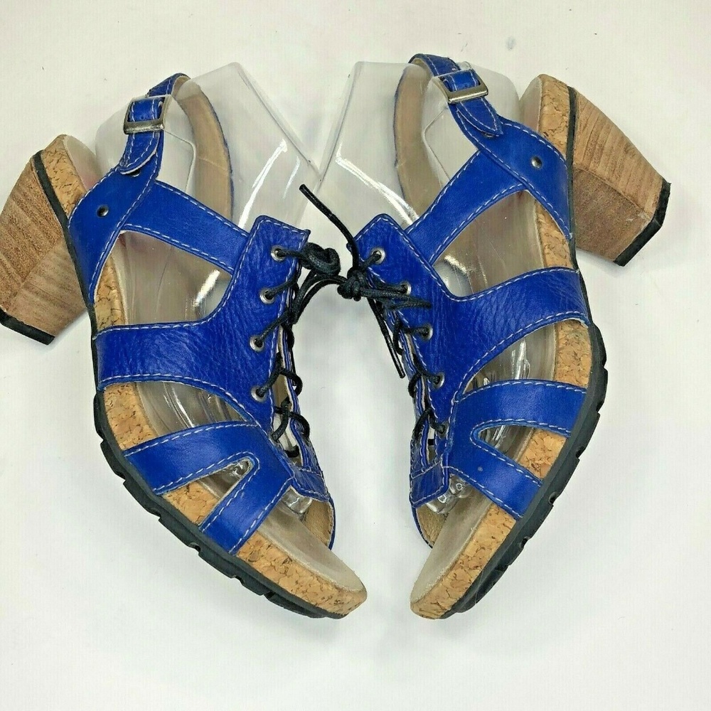 WOLKY Blue Leather Lace-up Sandals EUR 41 10-10.5 - Picture 6 of 8